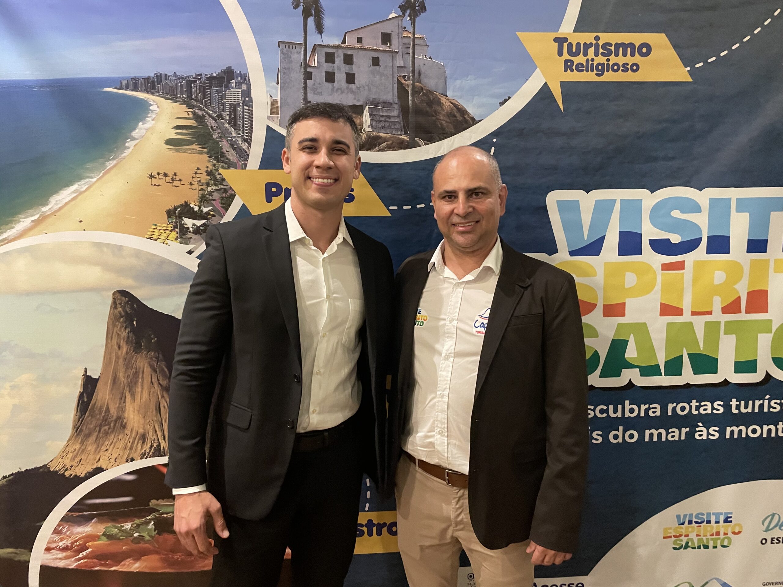Weverson Valcker Meireles, secretário de Turismo do Espírito Santo e Gustavo André, diretor do Visite Espírito Santo Weverson Valcker Meireles, secretário de Turismo do Espírito Santo e Gustavo André, diretor do Visite Espírito Santo