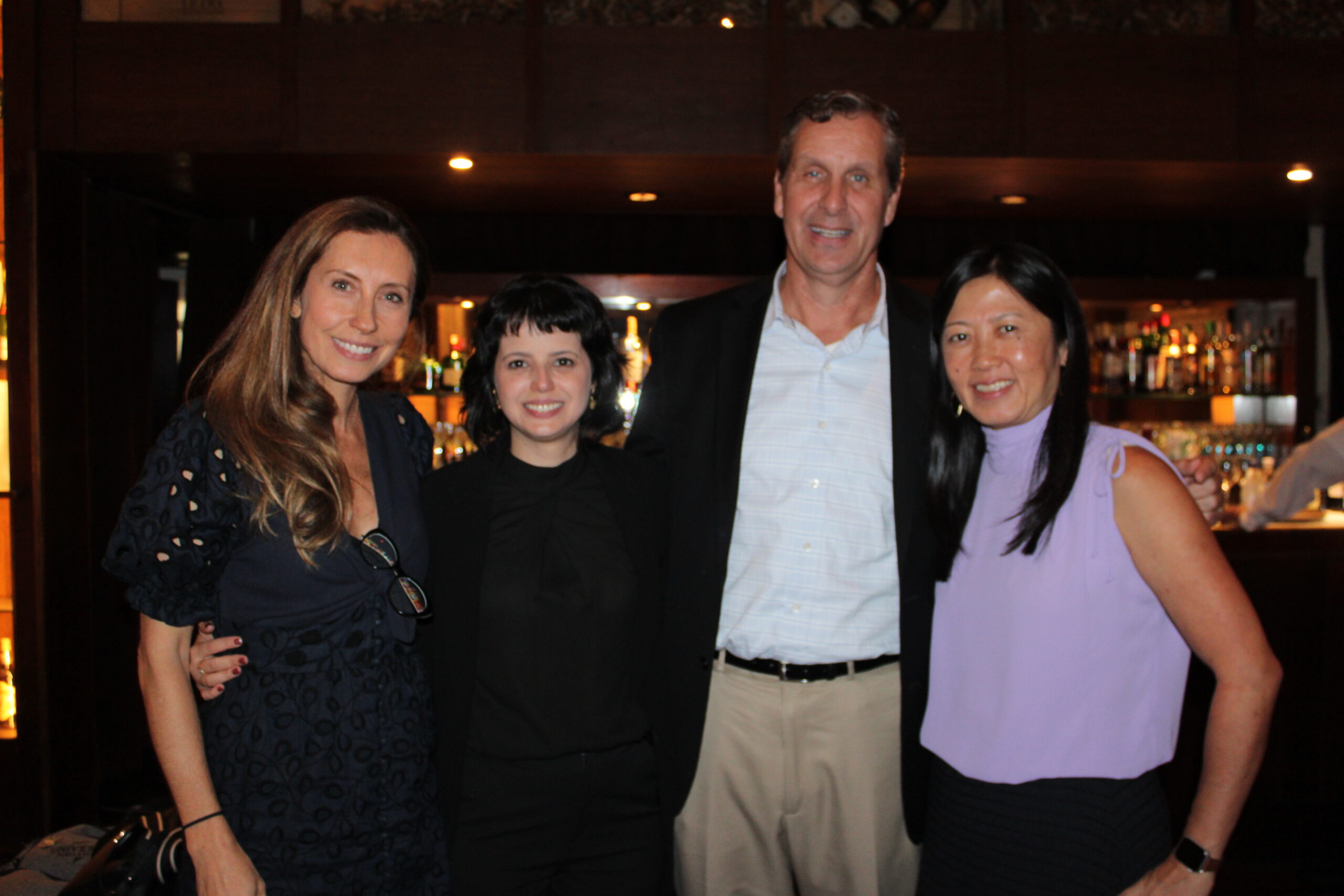 Juliana Pisani, Carol Almeida e Eric Marshall, da Universal, com Cristina Yoshida, do TudoAzul