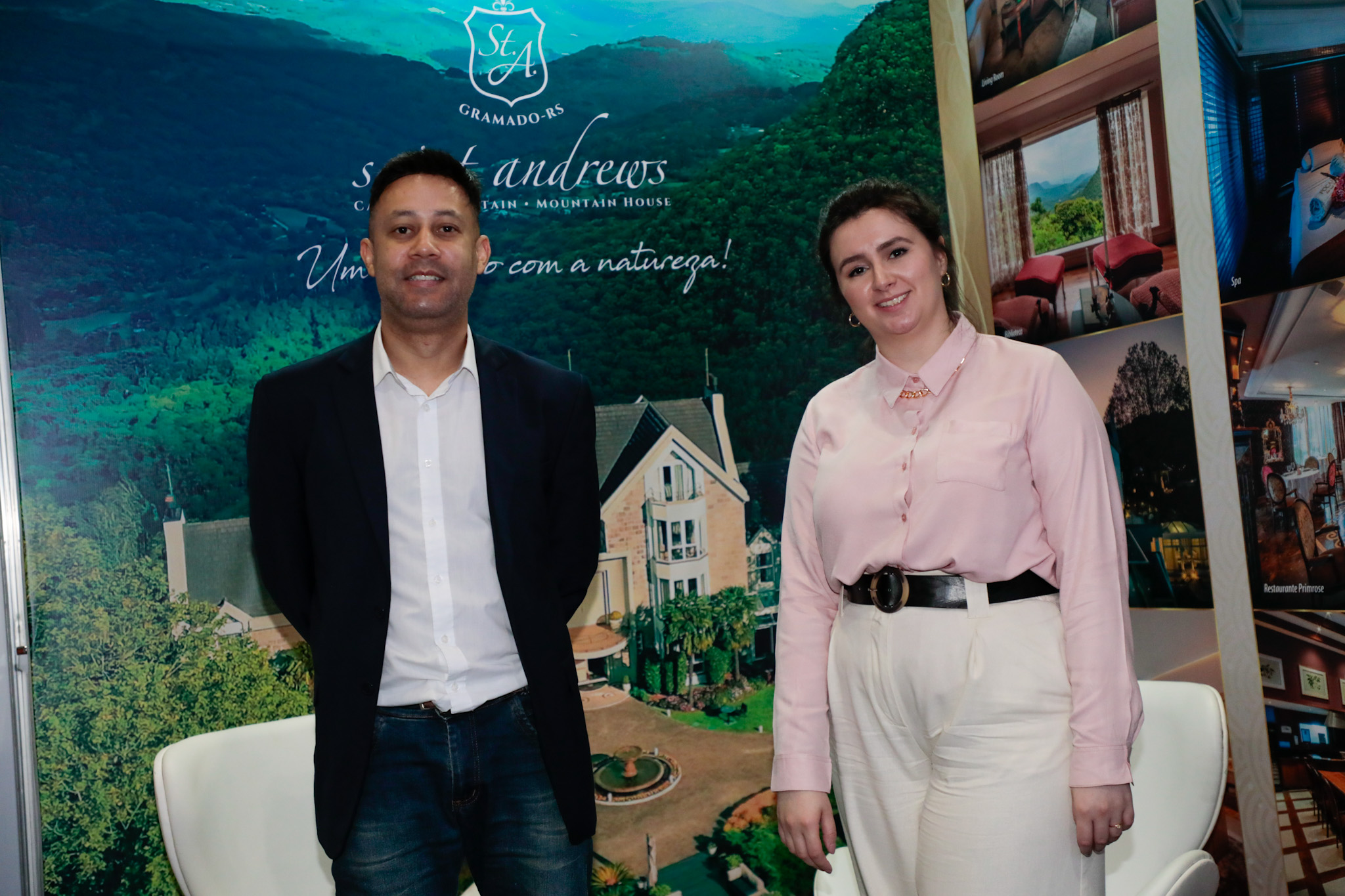 Marcelo Ramos, e Julie Luz, do Hotel Saint Andrews Marcelo Ramos, e Julie Luz, do Hotel Saint Andrews