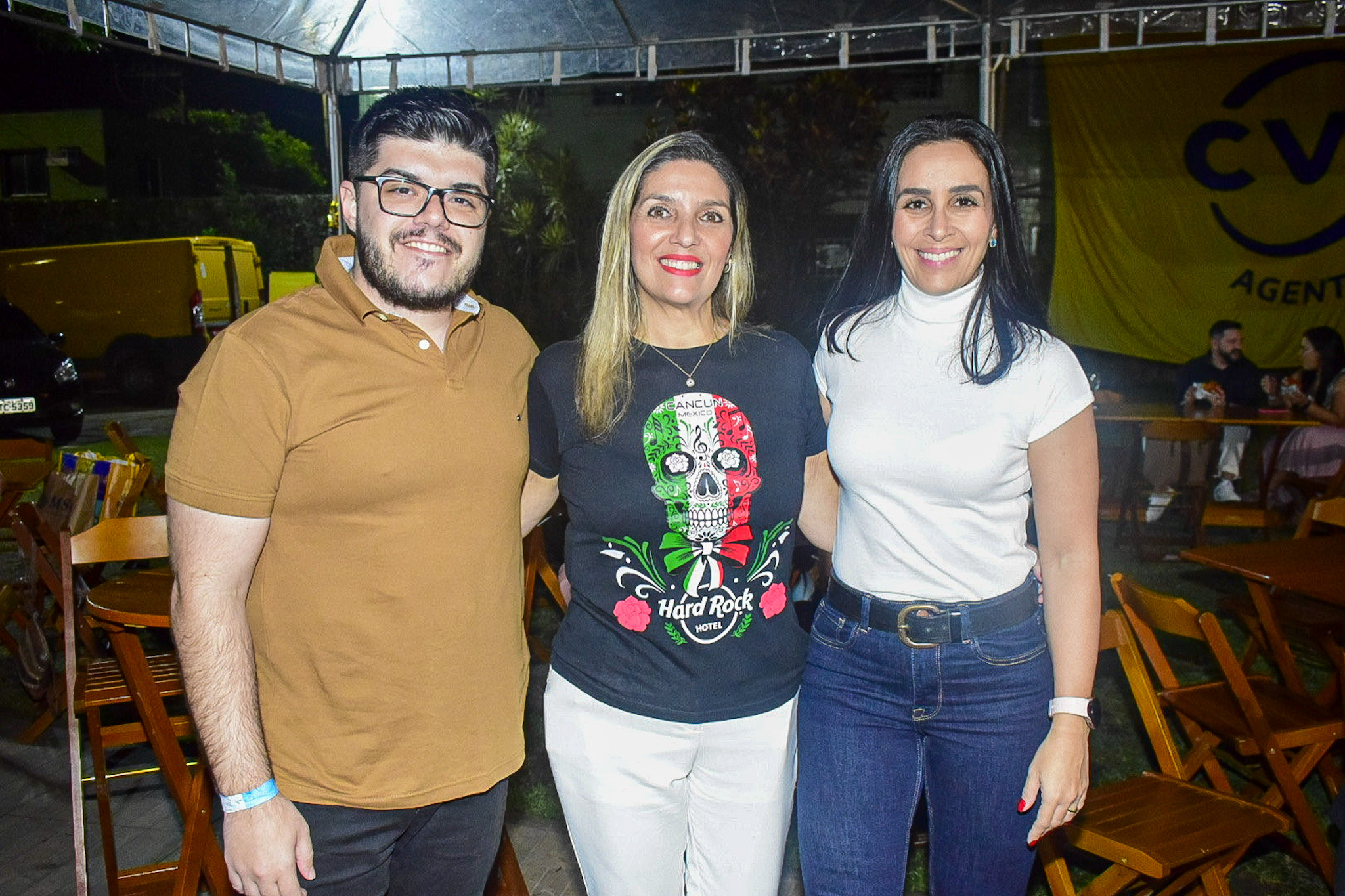 Paulo Biondo,da CVC, Carla Cecchele, do Hard Rock, Vívian Amaral, da CVC Paulo Biondo,da CVC, Carla Cecchele, do Hard Rock, Vívian Amaral, da CVC