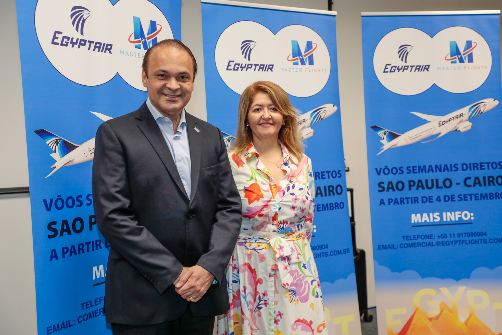 Roberto de Lucena, secretário de Turismo do estado de São Paulo, e Marlene de Sousa, diretora Comercial da Master Flights Roberto de Lucena, secretário de Turismo do estado de São Paulo, e Marlene de Sousa, diretora Comercial da Master Flights