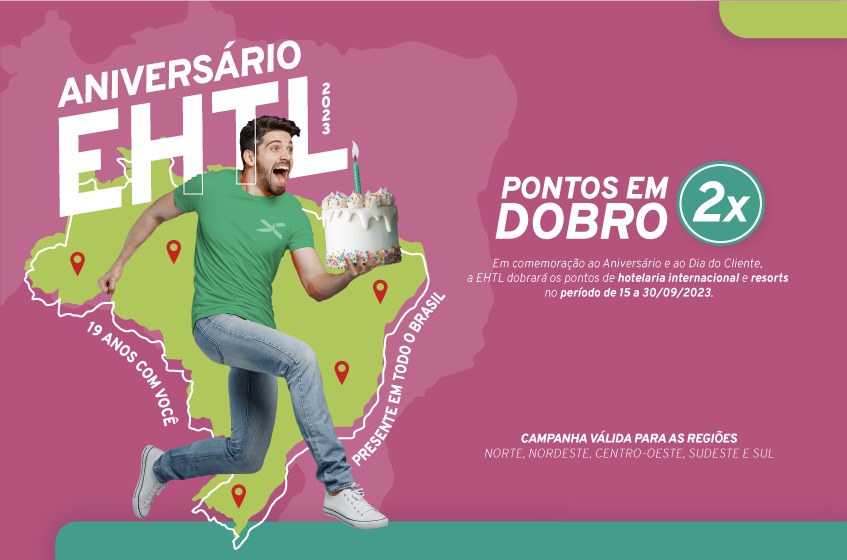 Campanha de Aniversário da EHTL agora tem pontos em dobro para resorts e hotéis no exterior Campanha de Aniversário da EHTL agora tem pontos em dobro para resorts e hotéis no exterior