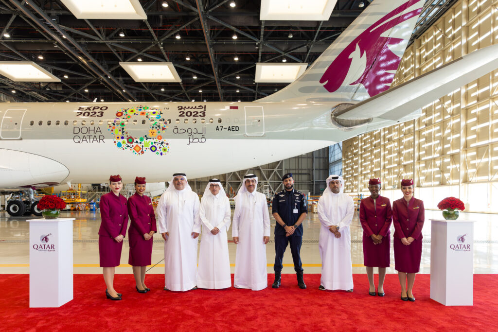 Qatar Airways lança nova pintura para destacar a Expo 2023 Doha