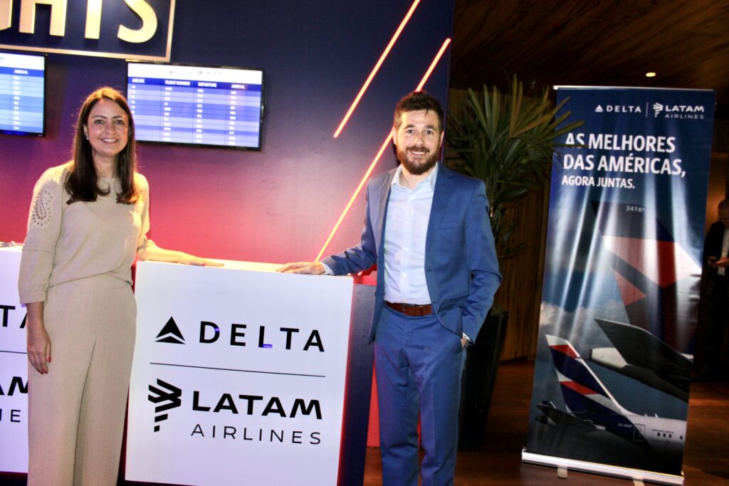 Aline Mafra da Latam e Danillo Barbizan da Delta Capilaridade e fidelidade norteiam primeiro ano de joint venture de Delta e Latam
