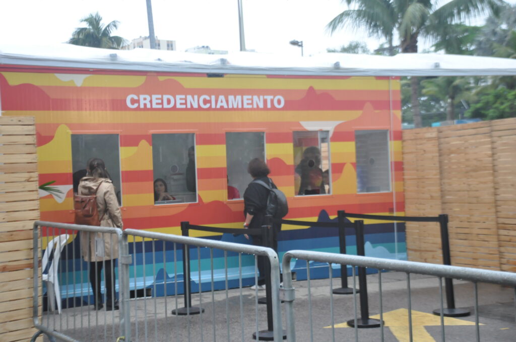 Área de credenciamento da Expo Rio Turismo