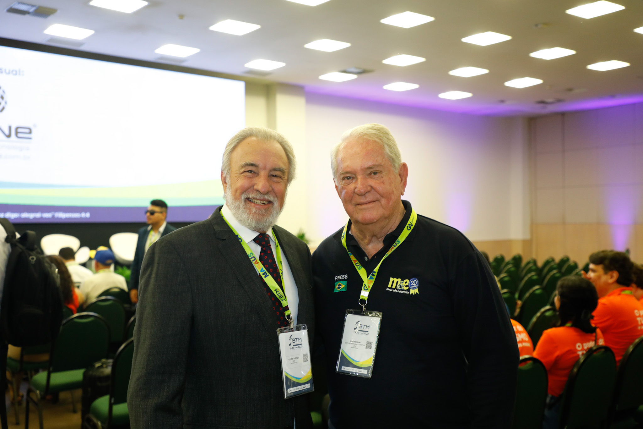 Celso Guelfi, da GTA, e Roy Taylor, do M&E Celso Guelfi, da GTA, e Roy Taylor, do M&E