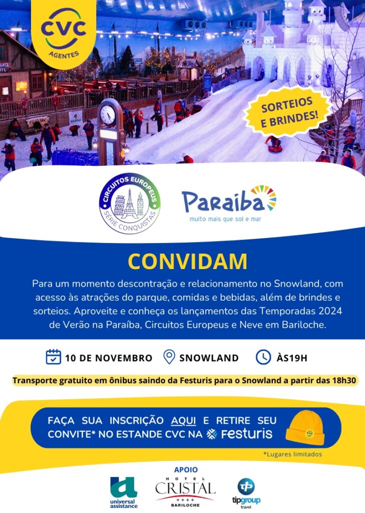 Canal Agências da CVC promove evento no Snowland durante o Festuris Canal Agências da CVC promove evento no Snowland durante o Festuris