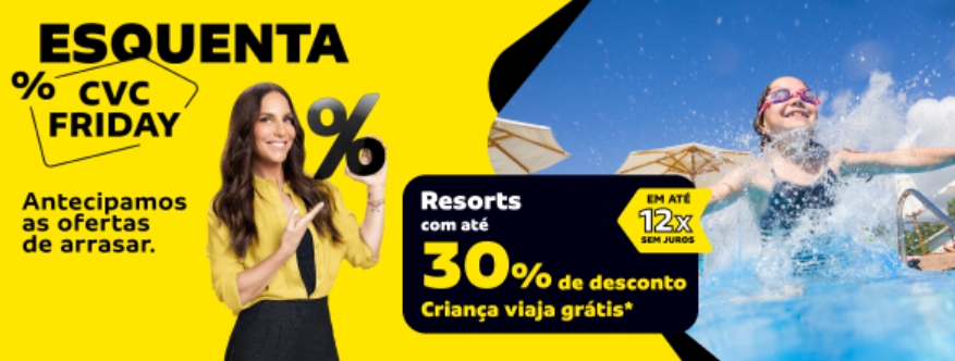 CVC lança 'Esquenta CVC Friday' com até 50% de desconto em pacotes de viagens CVC lança 'Esquenta CVC Friday' com até 50% de desconto em pacotes de viagens