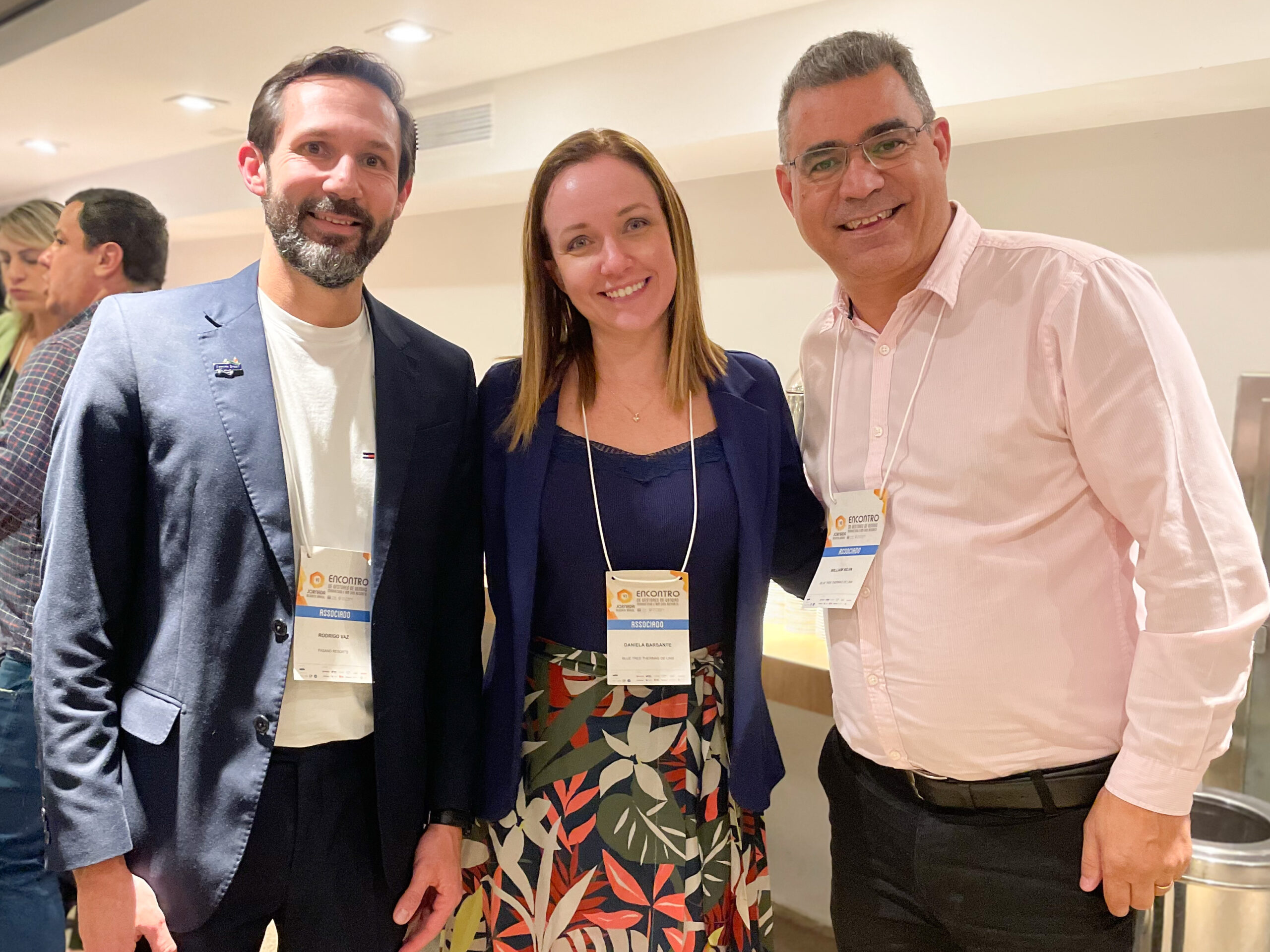 Rodrigo Vaz, do Fasano Resorts; Daniela Barsante e William Silva, do Blue Tree de Lins; Rodrigo Vaz, do Fasano Resorts; Daniela Barsante e William Silva, do Blue Tree de Lins;