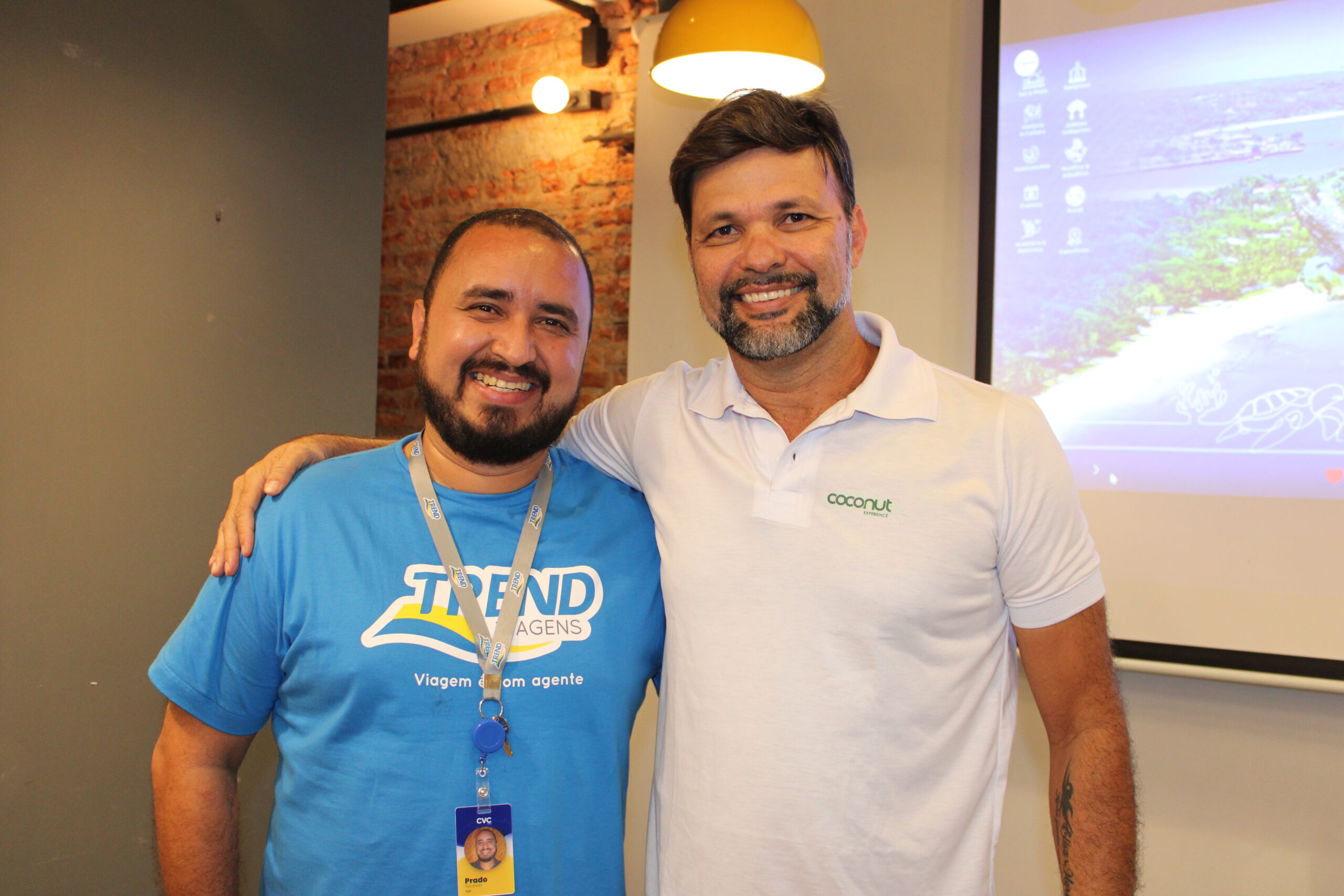 Fernando do Prado, da Trend, e Geovson Magno, representante de Porto Seguro Fernando do Prado, da Trend, e Geovson Magno, representante de Porto Seguro