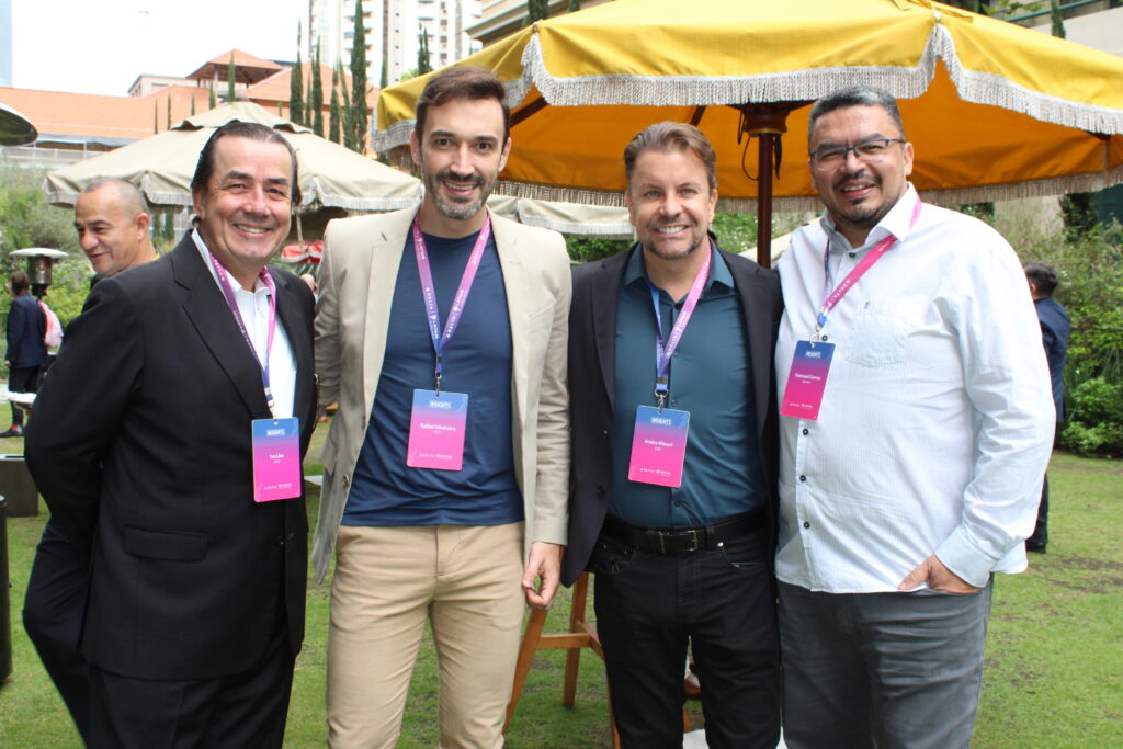 Ivo Lins, Rafael Monteiro e Andre Khouri, da CNT, com Natanael Correa, da Decolar
