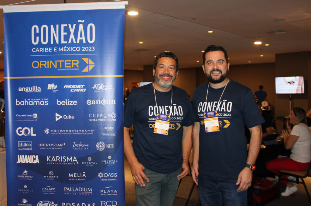 Jorge Souza e Waldemir Junior da Orinter Orinter reúne mais de 250 agentes e 40 fornecedores no Caribe Day 2023; veja fotos