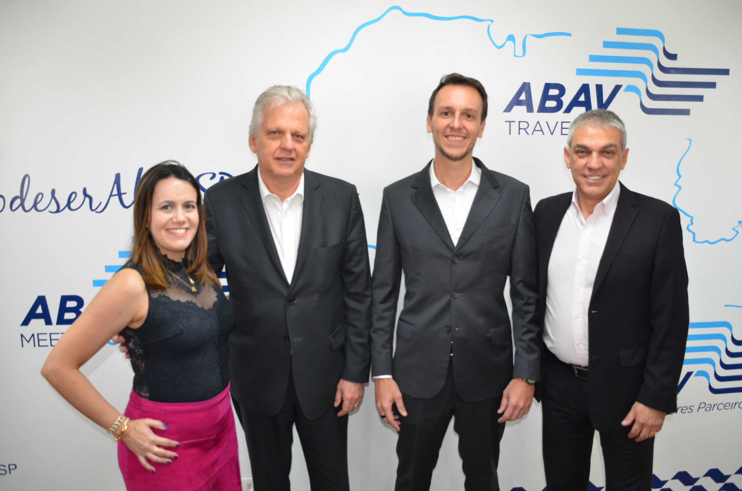 Juliana Assumpção, Edmar Bull, Bruno Waltrick e Fernando Santos, da Abav-SP l Aviesp Juliana Assumpção, Edmar Bull, Bruno Waltrick e Fernando Santos, da Abav-SP l Aviesp
