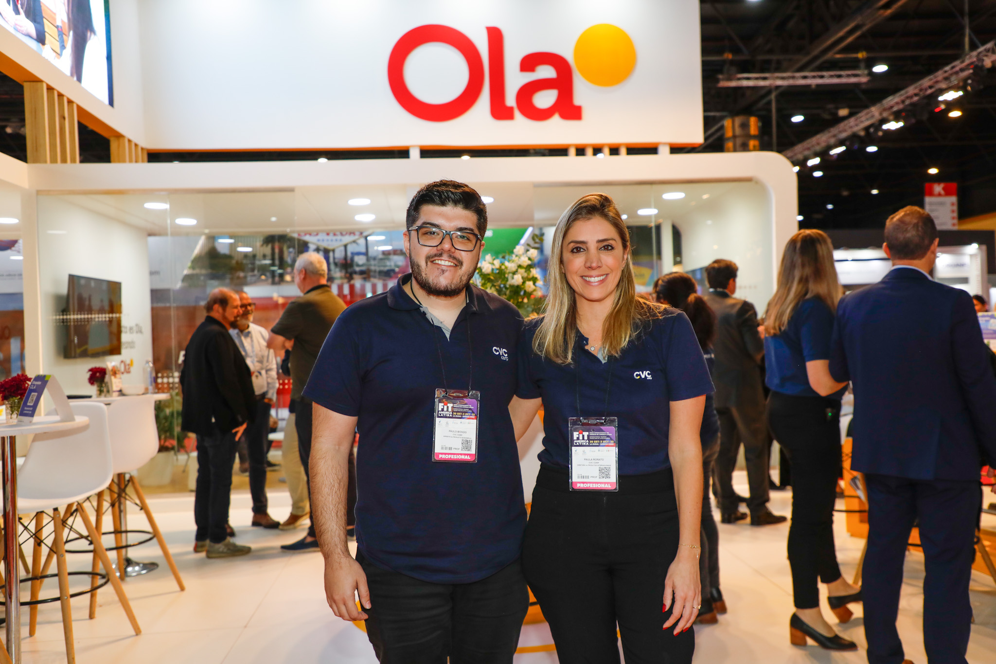 Paulo Biondo e Paula Rorato, da CVC Corp Paulo Biondo e Paula Rorato, da CVC Corp