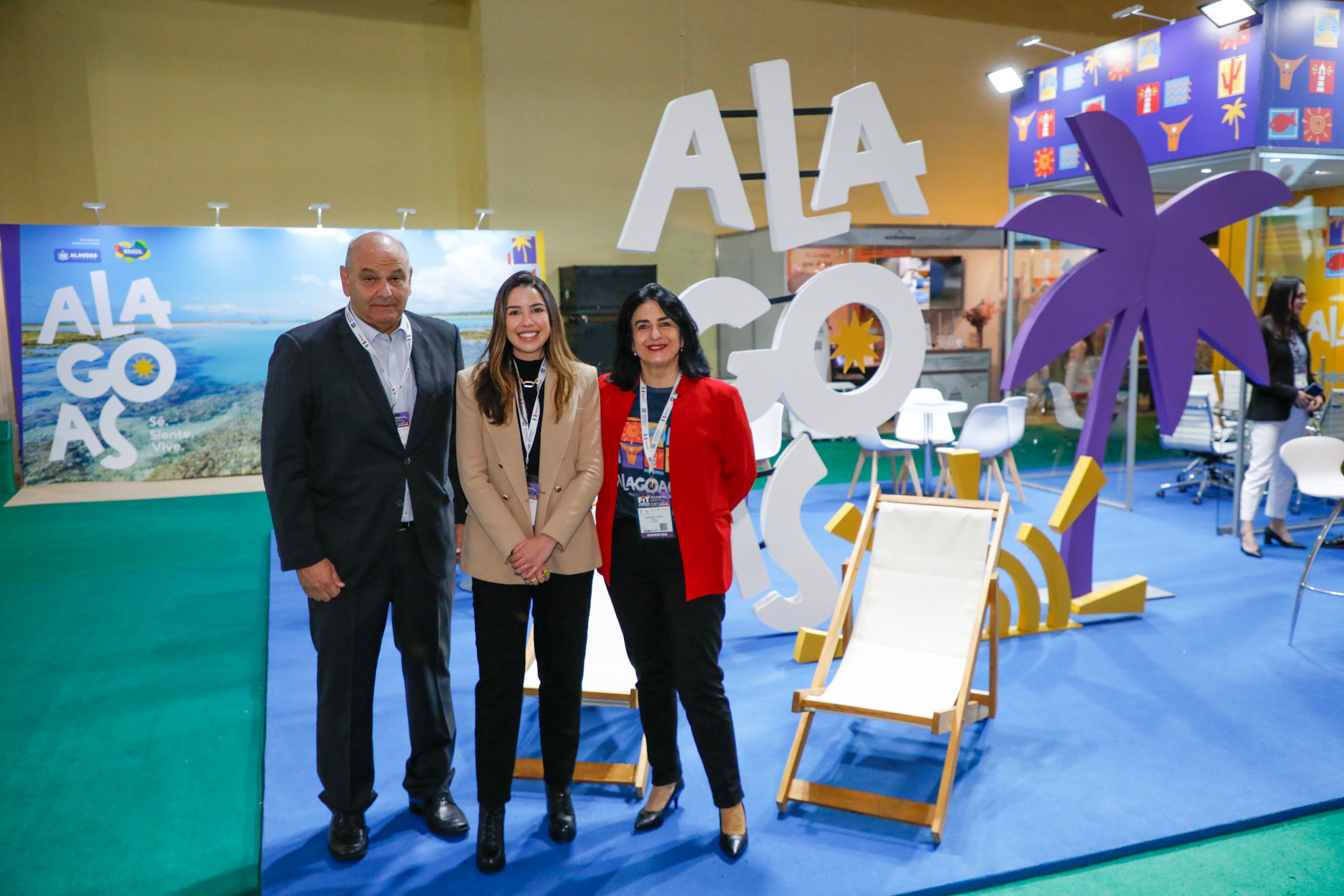 Paulo Kugelmas, Bárbara Braga, e Margarita Arieta, da Setur-AL Paulo Kugelmas, Bárbara Braga, e Margarita Arieta, da Setur-AL