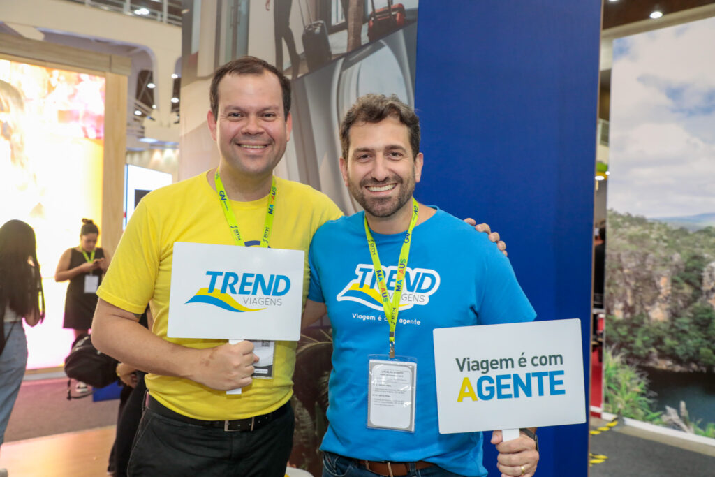 Rodrigo Galvão, CVC Corp, e Bruno Heleno, da Trend Viagens
