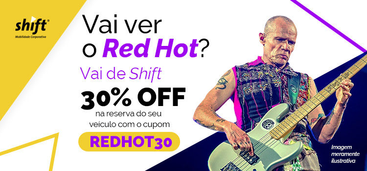 Shift dá 30% de desconto no transporte executivo para o show do Red Hot Chili Peppers Shift dá 30% de desconto no transporte executivo para o show do Red Hot Chili Peppers