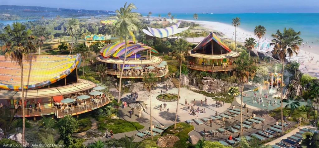 Artist rendering of Disney Lookout Cay Disney Cruise Line divulga novos detalhes de sua mais nova ilha privativa nas Bahamas