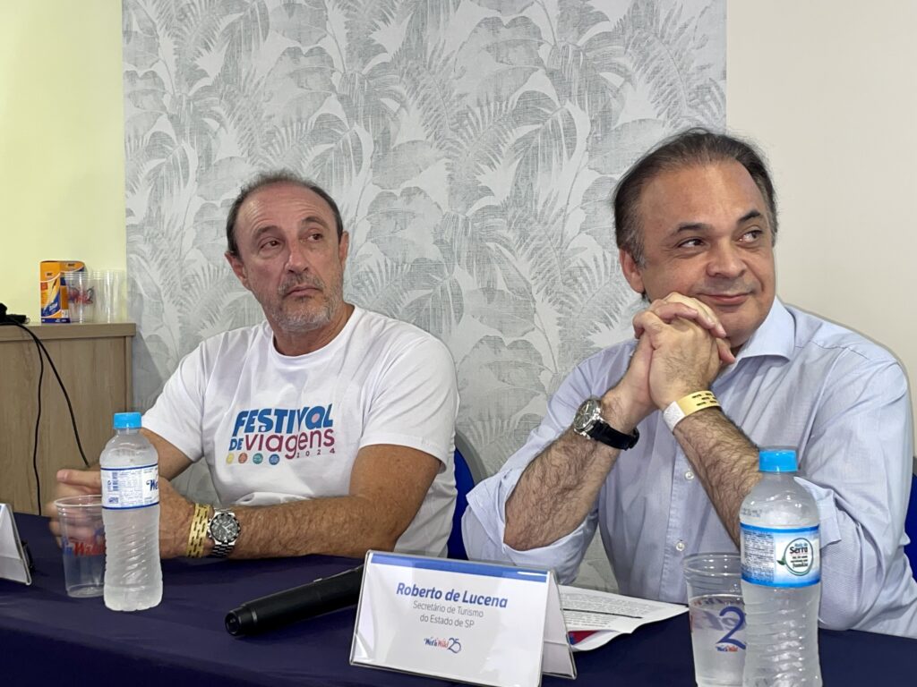 Fernando Ciavolella, do Festival de Viagens e Roberto de Lucena, secretário de Turismo do Estado de São Paulo