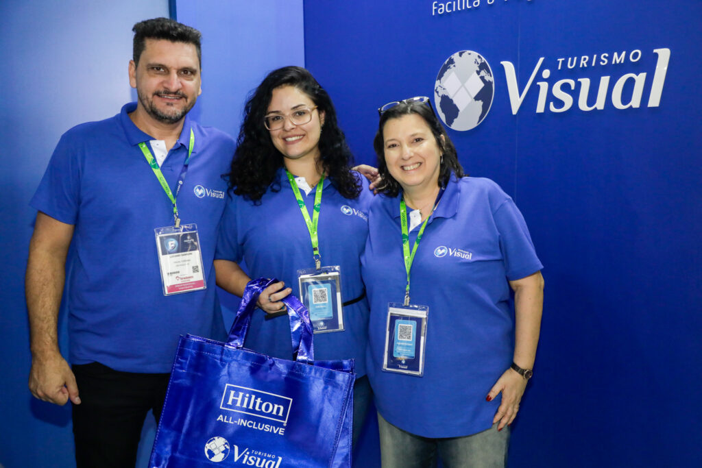 Luciano Sansoni, Kelly Santos e Jaqueline Rodrigues, da Visual Turismo