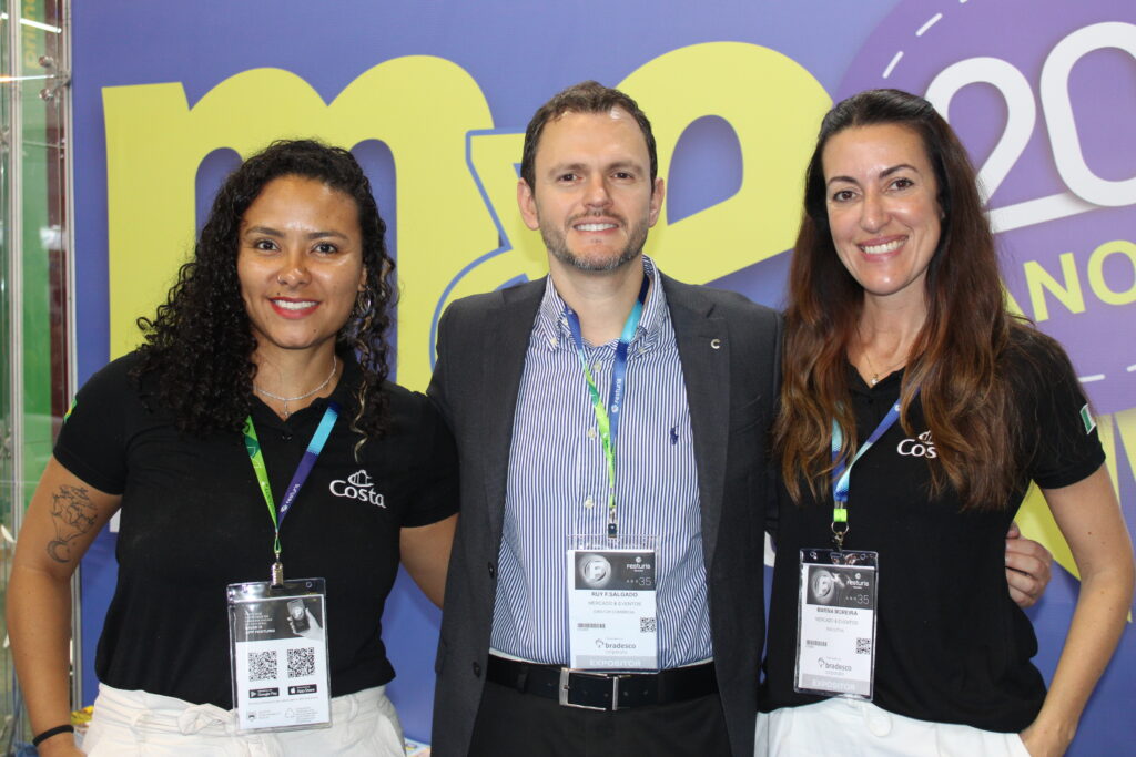 Miriã Nascimento, Ruy Ribeiro e Marina Moreira, da Costa Cruzeiros