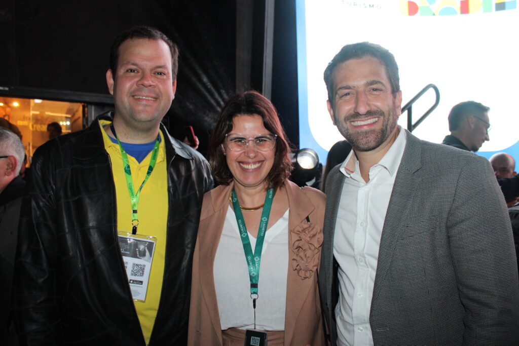 Rodrigo Galvão, da CVC, Cristiane Mörs, do Laghetto, e Bruno Heleno, da Trend