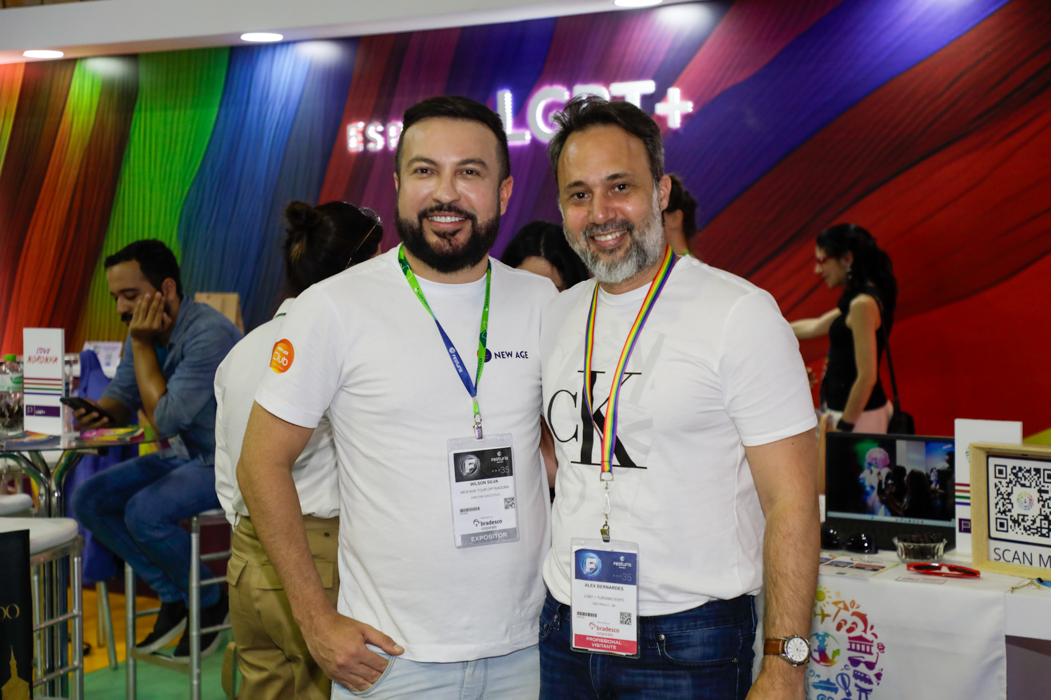 Wilson Silva, da New Age Tour, e Alex Bernardes, do LGBT+ Turismo Expo Wilson Silva, da New Age Tour, e Alex Bernardes, do LGBT+ Turismo Expo