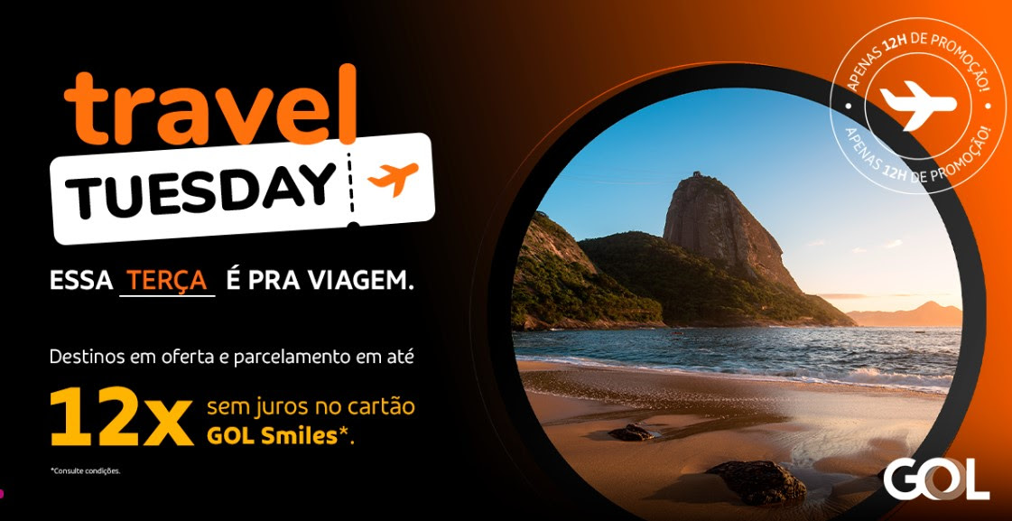 Grupo Gol Smiles lança Travel Tuesday com promoção de passagens nesta terça  (28)