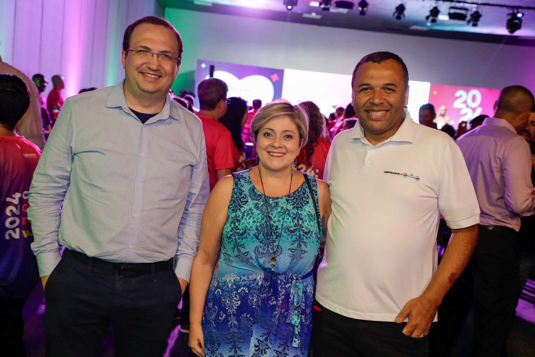 Anderson Serafim, da Azul, Nadia kardouss, da Aviareps, e Paulo Cruz, da AirFrance KLM Anderson Serafim, da Azul, Nadia kardouss, da Aviareps, e Paulo Cruz, da AirFrance KLM