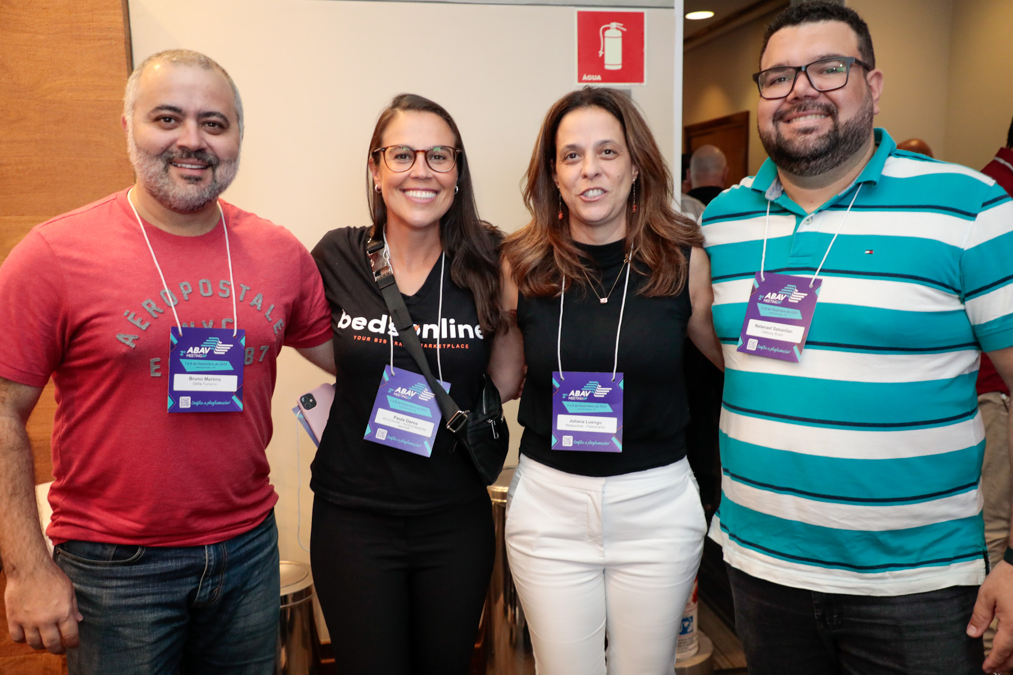 Bruno Martins, Delta Turismo, Paula Daros, e Juliana Luengo, da BedsOnline, e Natanael Sebastian, Vale Play Brasil Bruno Martins, Delta Turismo, Paula Daros, e Juliana Luengo, da BedsOnline, e Natanael Sebastian, Vale Play Brasil