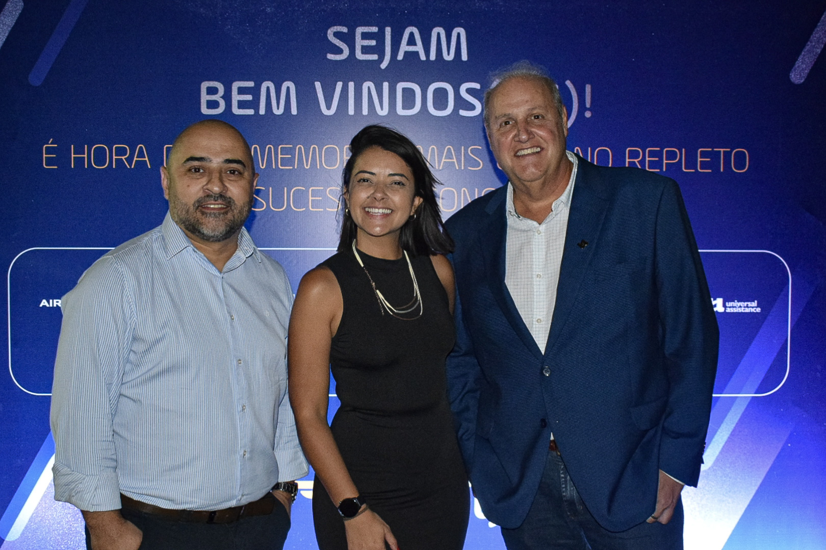 Roberto Oliveira, Camila Moraes e Maurício Amaral, da Universal Assistance