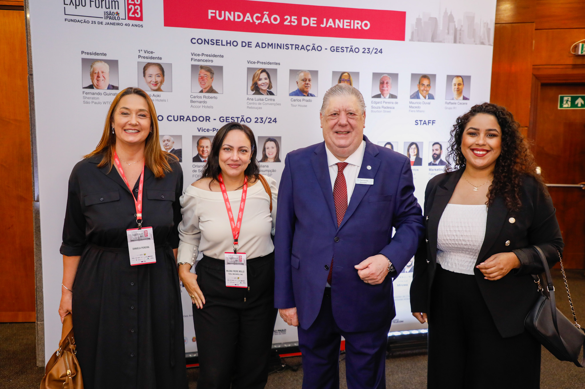Daniela Pereira, do Staybridge Suítes, Milena Freire, do Tivoli Mofarrej, Fernando Guinato, do Sheraton São Paulo WTC, e Ticiane Oliveira, do Visite São Paulo Daniela Pereira, do Staybridge Suítes, Milena Freire, do Tivoli Mofarrej, Fernando Guinato, do Sheraton São Paulo WTC, e Ticiane Oliveira, do Visite São Paulo