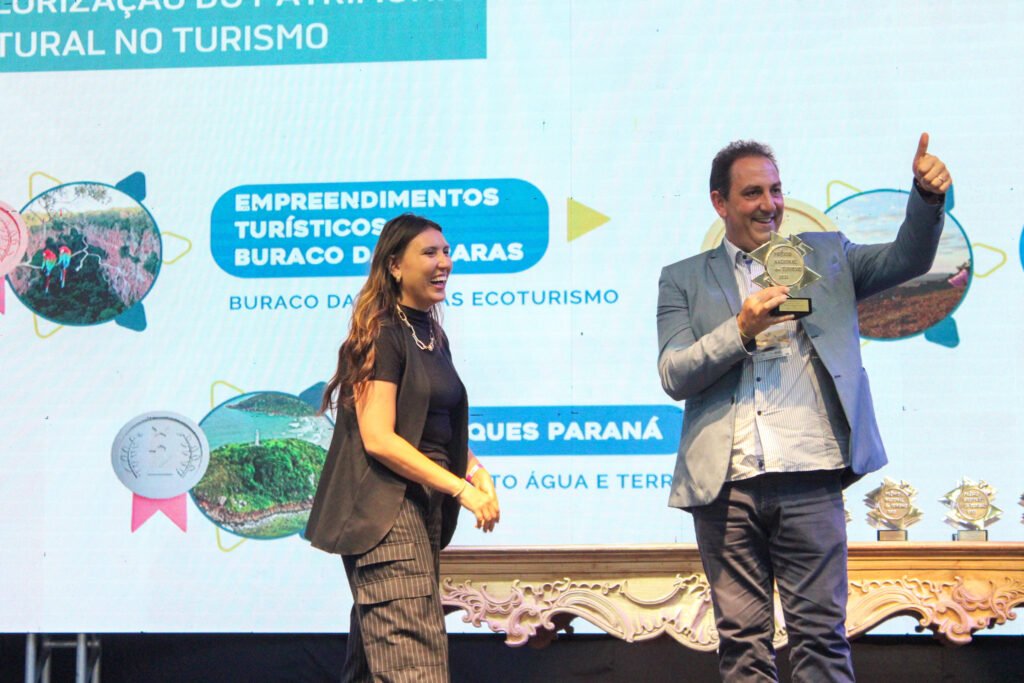 Premiado na categoria "Valorização do Patrimônio Natural no Turismo: Parceria para o Turismo Sustentável na Vila de Paranapiacaba: Projeto Caeté"