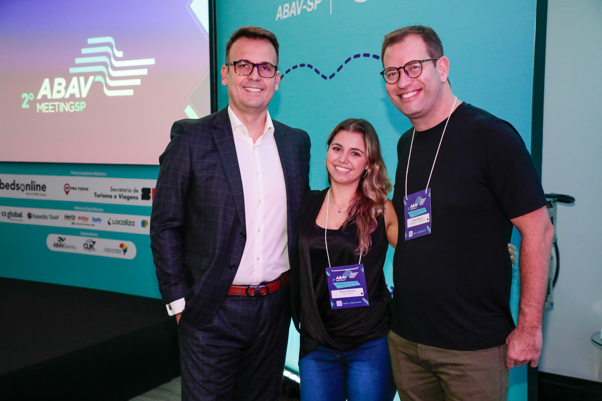 Marcelo Oliveira, Abav-SP/Aviesp, Bruna Santos, da Estar Travel, e André Negrini, Só Agentes Marcelo Oliveira, Abav-SP/Aviesp, Bruna Santos, da Estar Travel, e André Negrini, Só Agentes