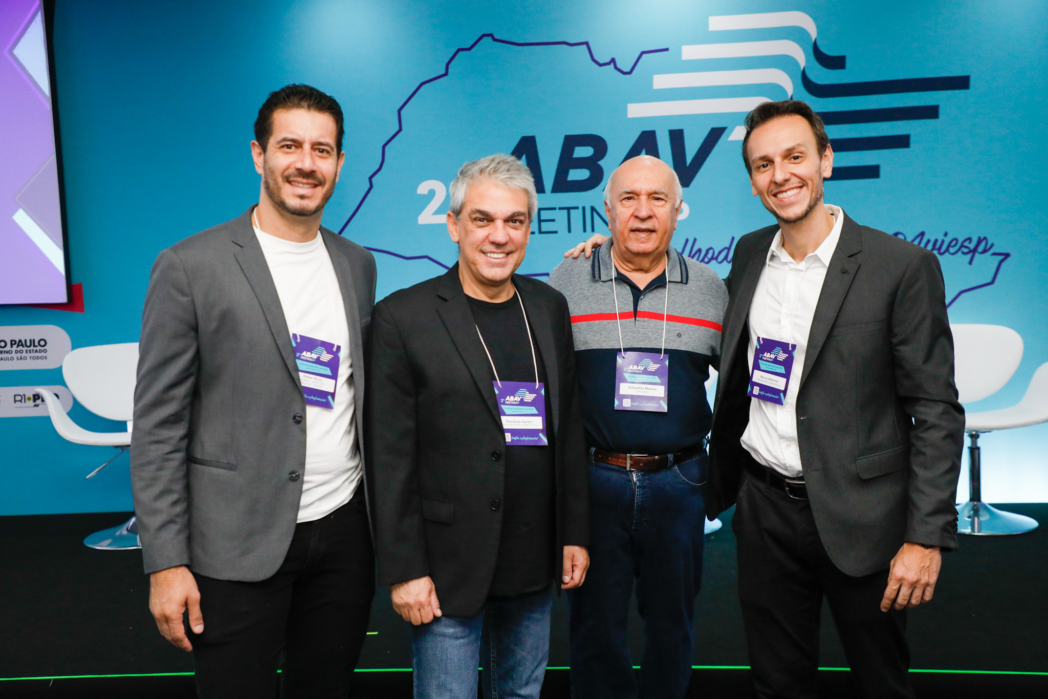 Rafael Ricci, Fernando Santos, Sebastião Martins, e Bruno Waltrick, da Abav-SP/Aviesp Rafael Ricci, Fernando Santos, Sebastião Martins, e Bruno Waltrick, da Abav-SP/Aviesp
