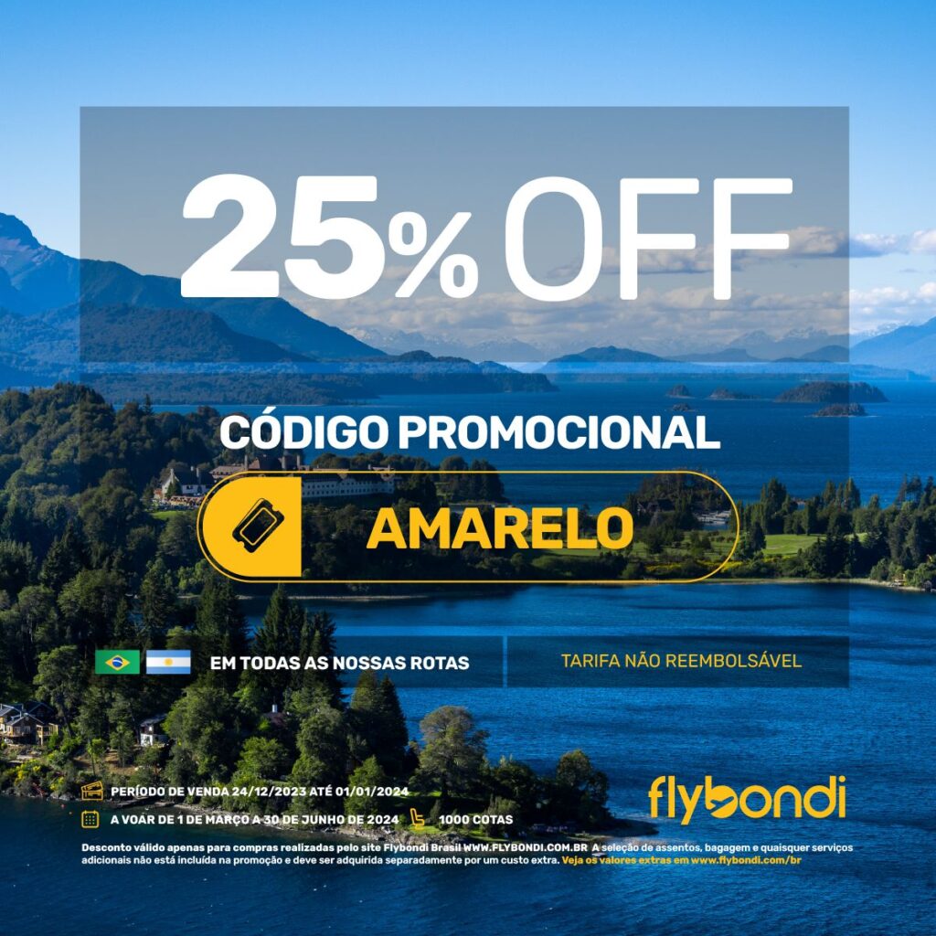 Flybondi dá 25% de desconto em passagens durante semana de Natal e Ano Novo