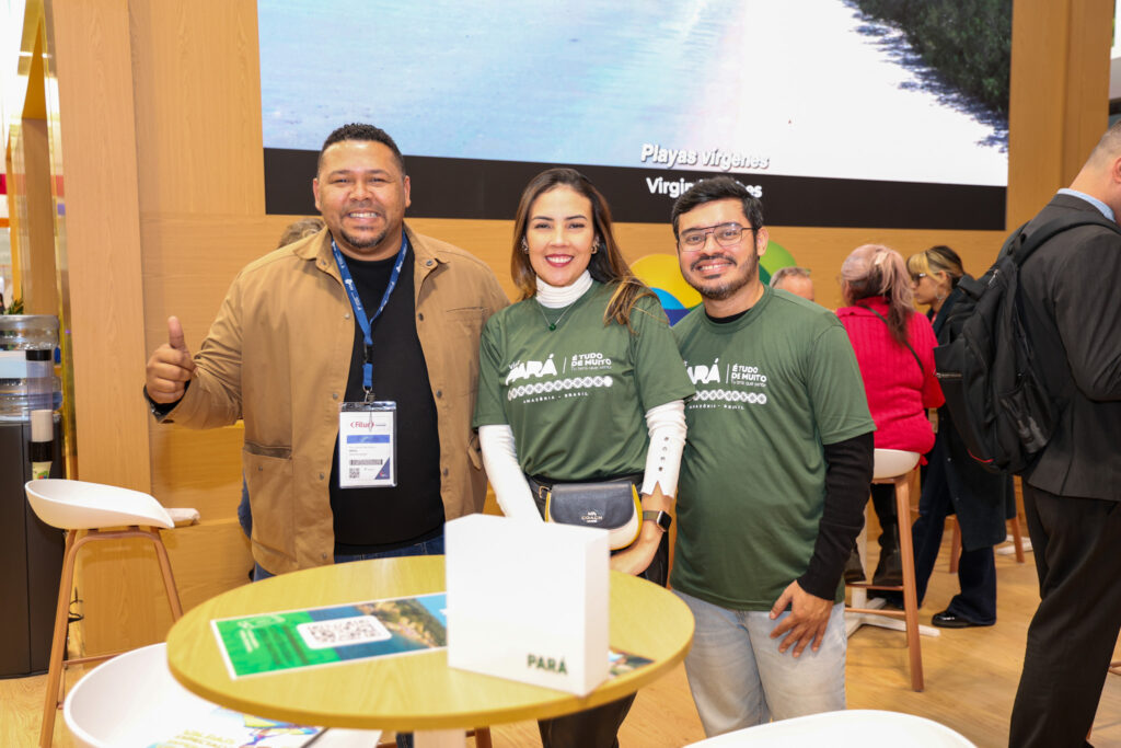 Arturo Adolpho, Alessandra Pamplona e Victor Lopes de Souza, do Visit Pará