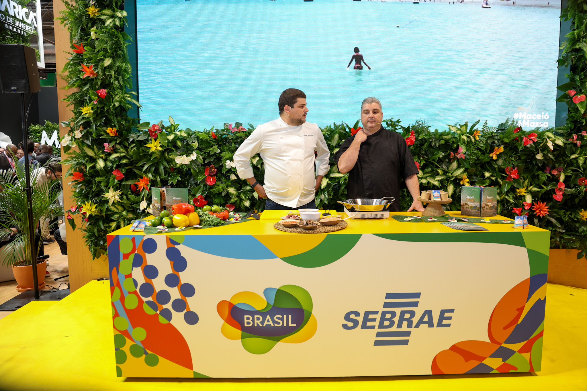 Aula show no estande do Brasil