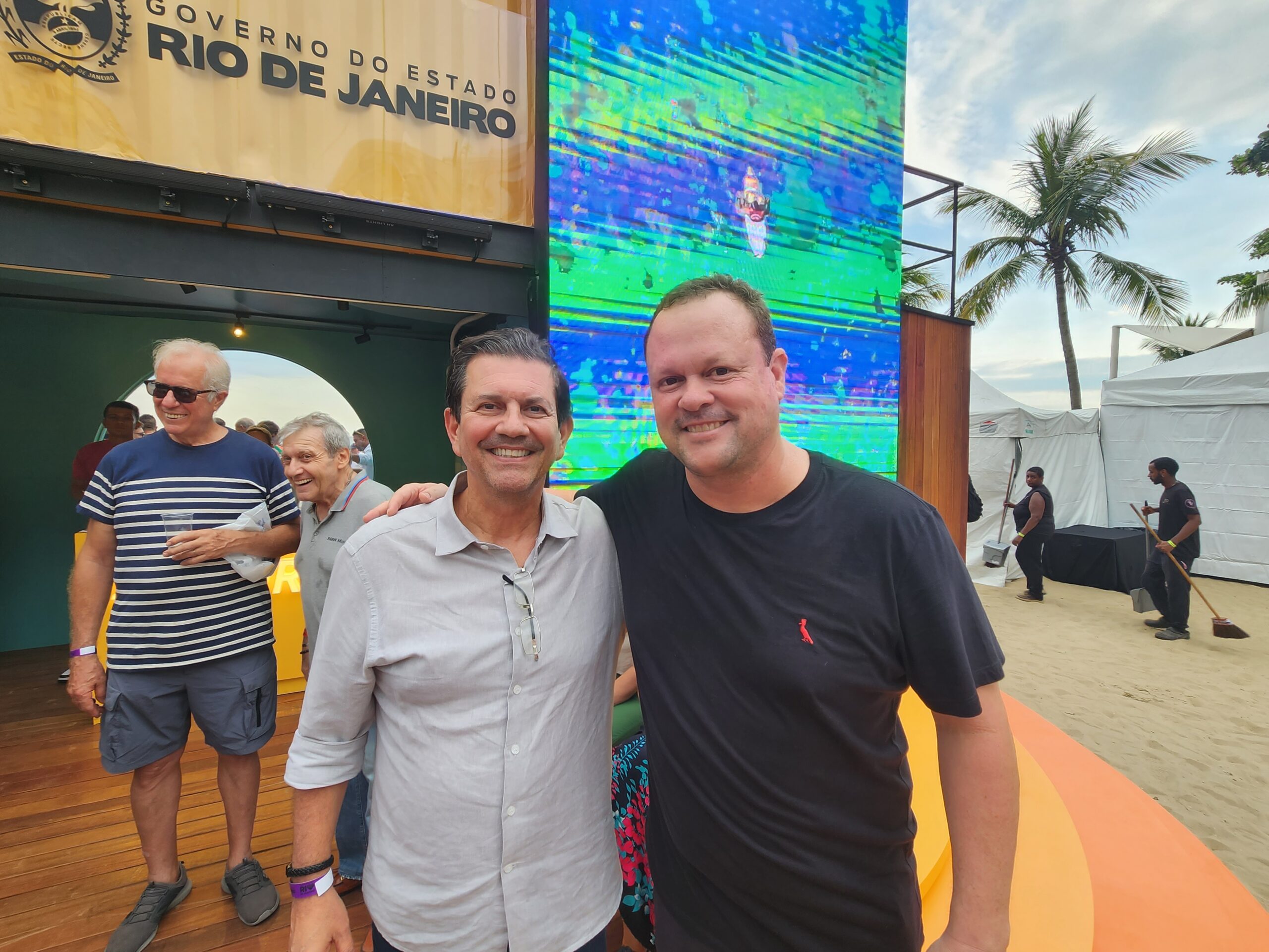 Otávio Leite, da Fecomércio, e Marcelo Monfort, subsecretário de Grandes Eventos Otávio Leite, da Fecomércio, e Marcelo Monfort, subsecretário de Grandes Eventos