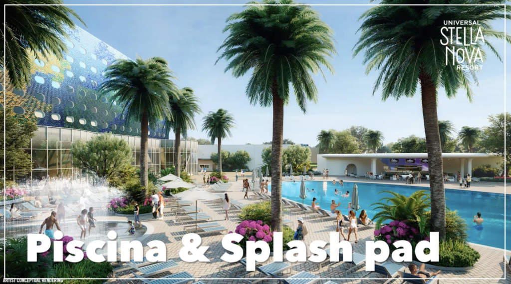 Piscina e Splash Pad do Universal Stella Nova Resort