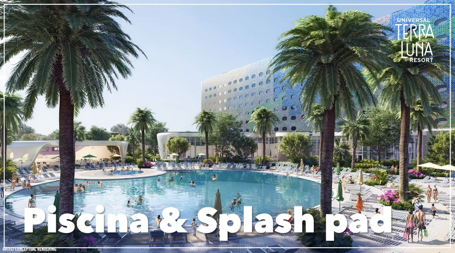 Piscina e Splash Pad do Universal Terra Luna Resort Piscina e Splash Pad do Universal Terra Luna Resort