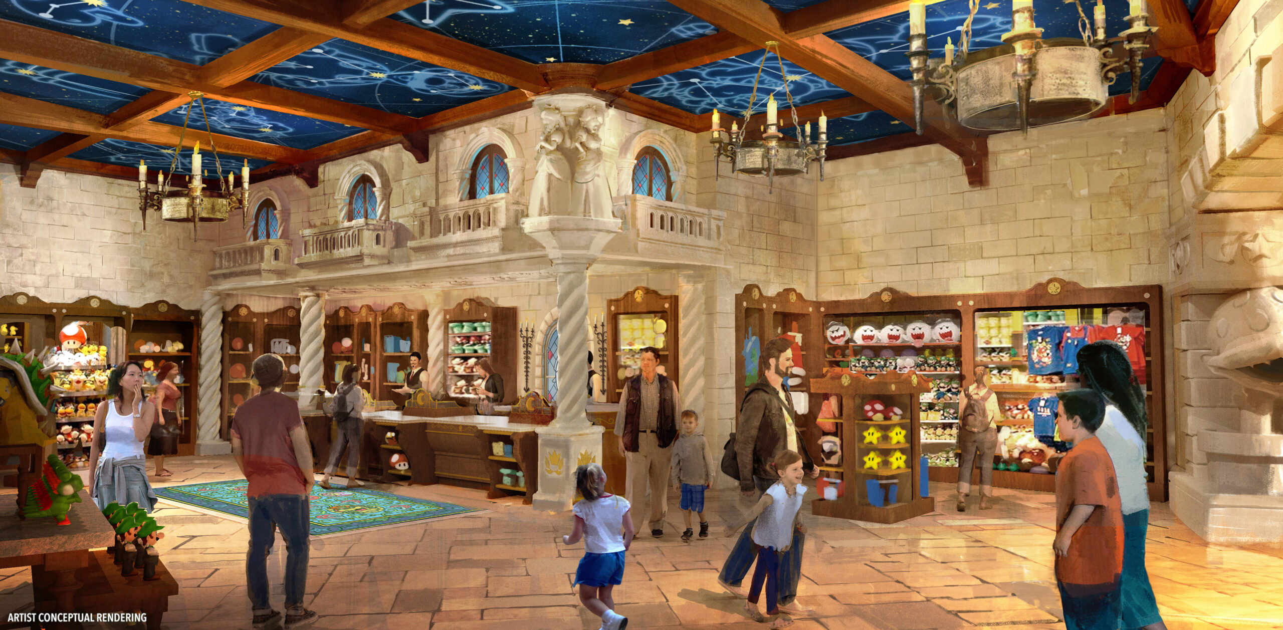 Interior da loja da Nintendo Super Star no Universal Epic Universe Interior da loja da Nintendo Super Star no Universal Epic Universe