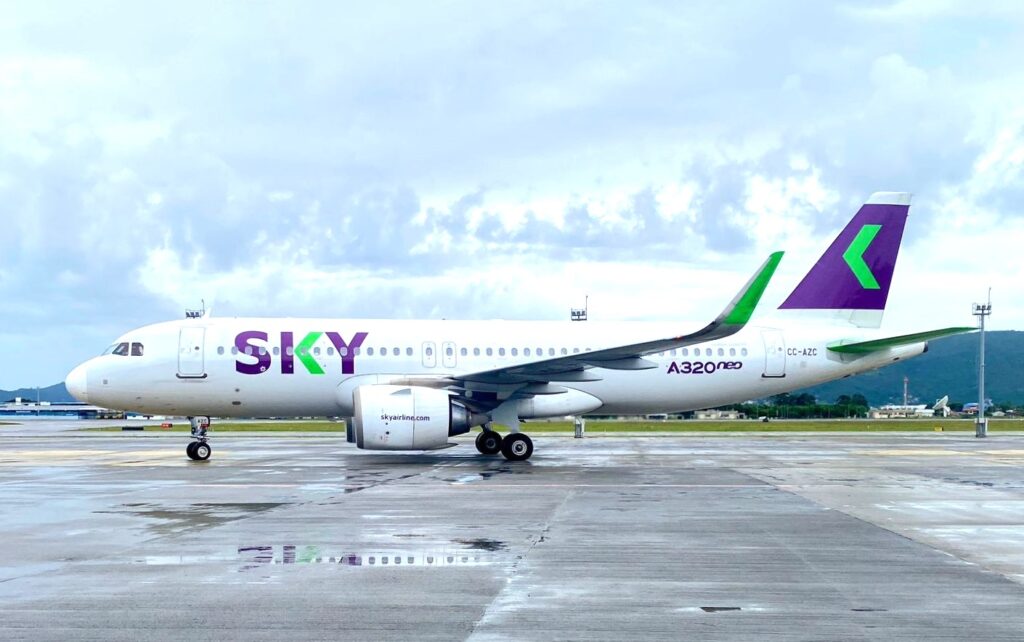 Voo inaugural SKY Lima x Florianopolis. Divulgacao 1 SKY planeja transportar mais de 240 mil passageiros entre Brasil e Chile na temporada de neve