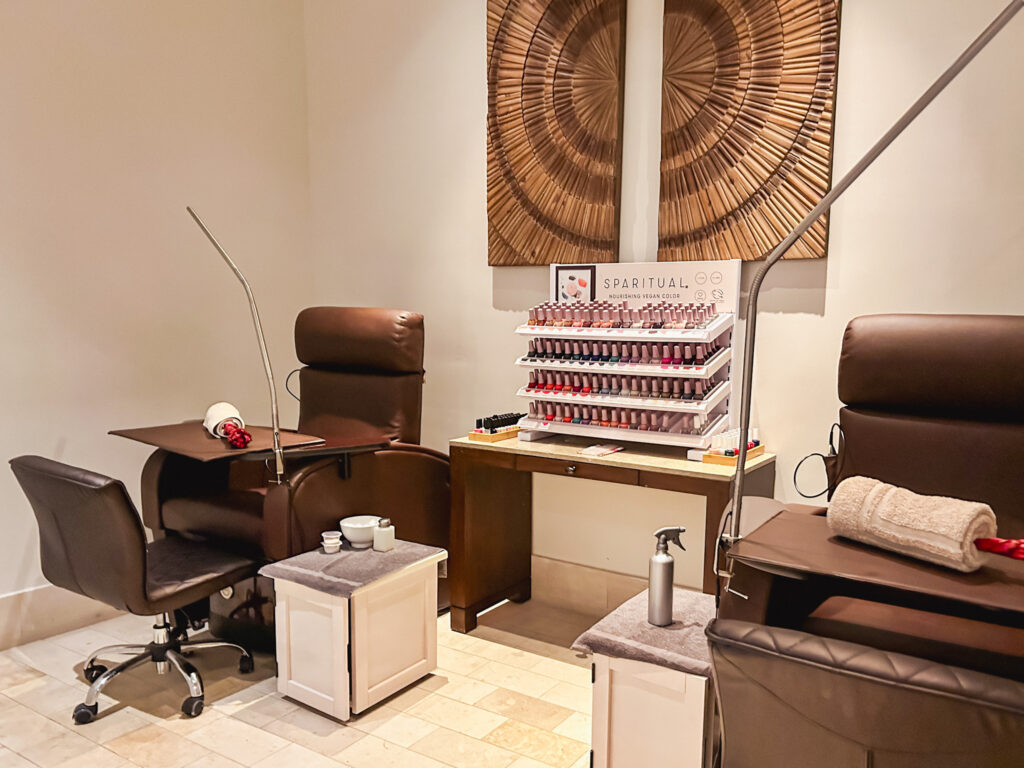 Área de manicure e pedicure no Sandals Curaçao