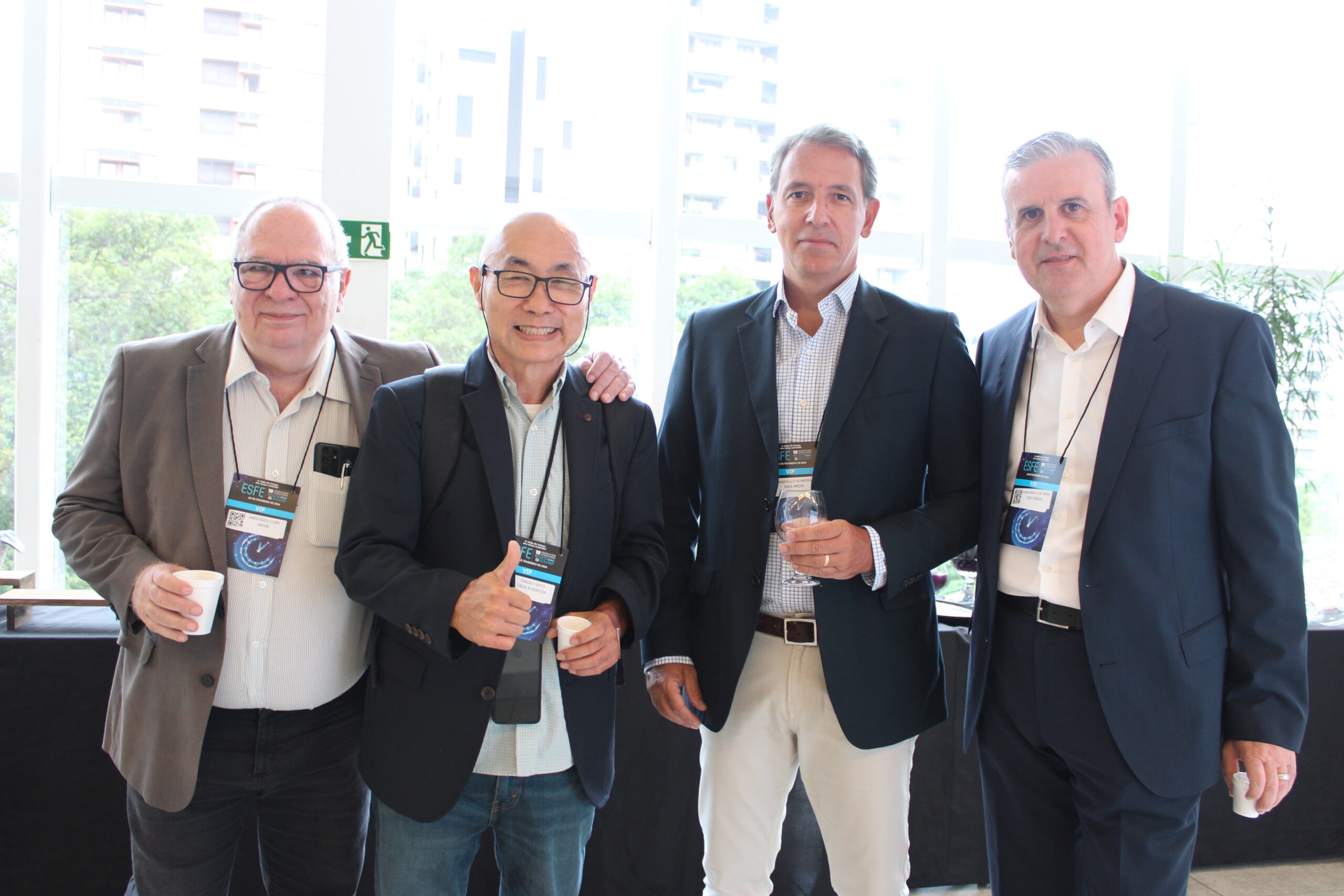 Aristides Cury, da ADVB, Takao Sato, da Tasa Eventos, e Marcello Almeida e Juan Pablo de Vera, da Diex Mídia Aristides Cury, da ADVB, Takao Sato, da Tasa Eventos, e Marcello Almeida e Juan Pablo de Vera, da Diex Mídia