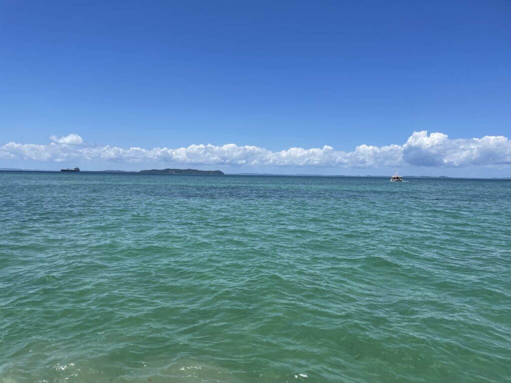 O passeio proporcionou um banho de mar na água cristalina de Itaparica