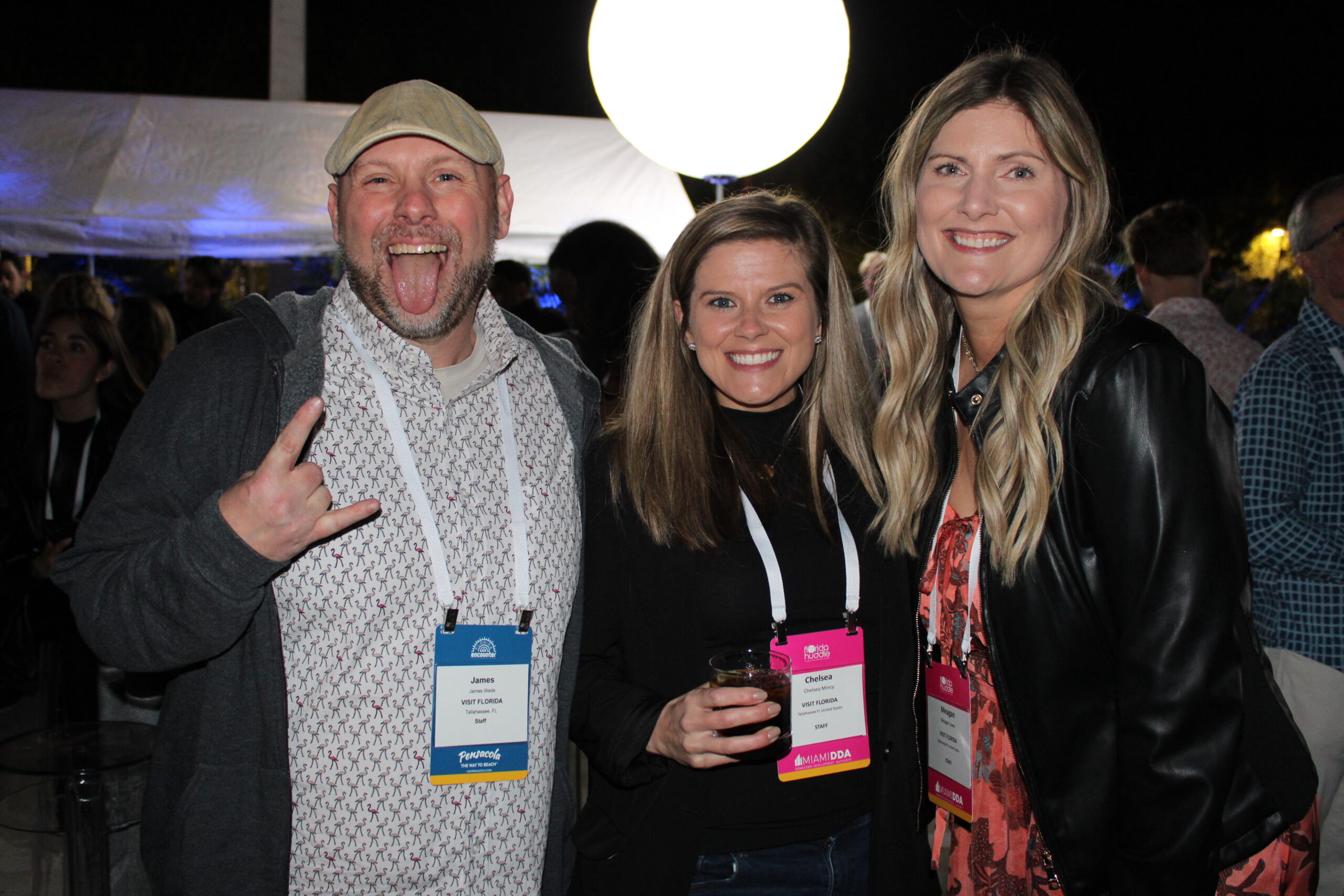 James Wade, Chelsea Mincy e Meagan Lowe, do Visit Florida James Wade, Chelsea Mincy e Meagan Lowe, do Visit Florida