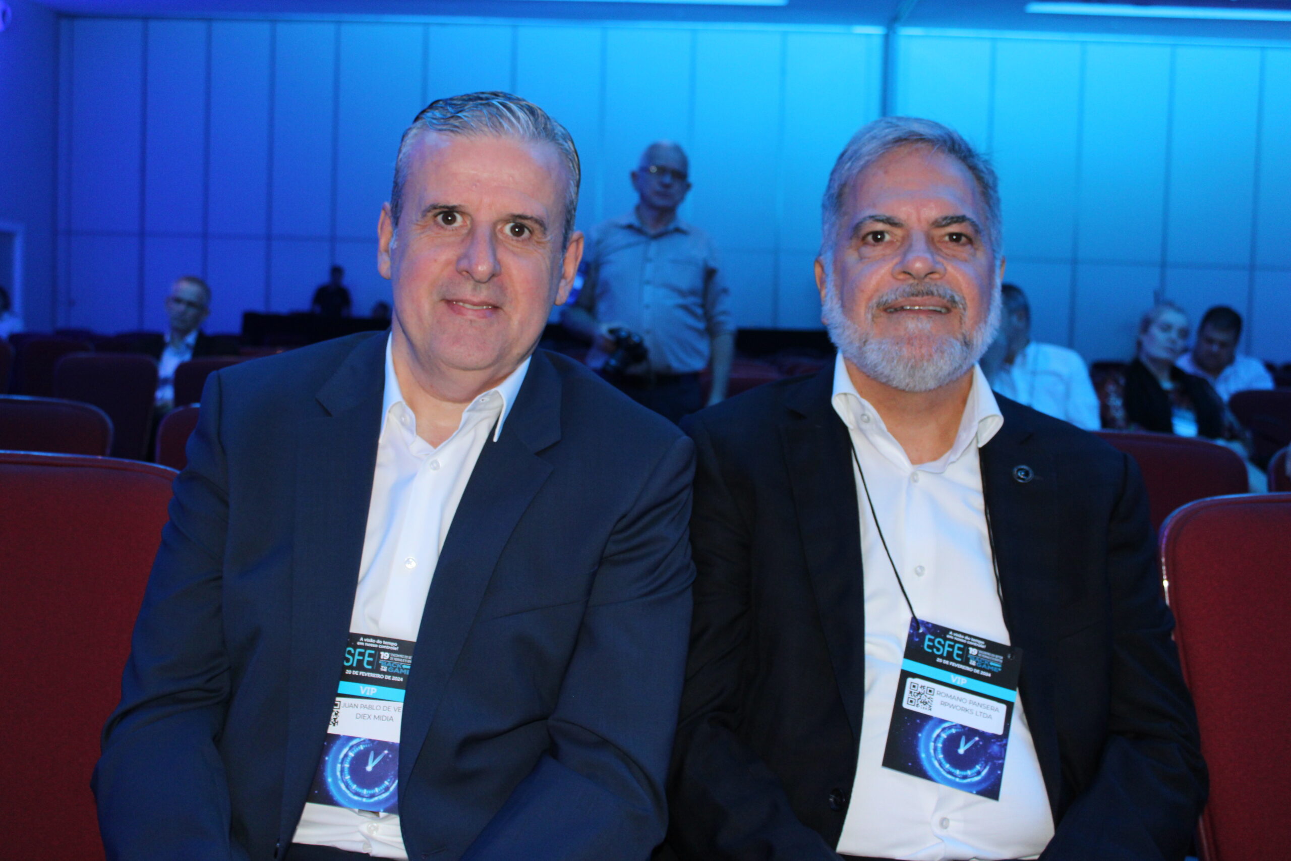 Juan Pablo de Vera, da Diex Mídia, e Romano Pansera, da RPWorks Juan Pablo de Vera, da Diex Mídia, e Romano Pansera, da RPWorks