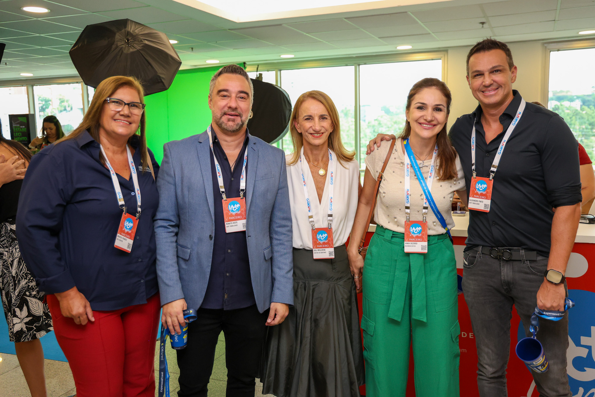Márcia Franco, Renato Kiste, da Shift, Domi Miglorini, do Costão do Santinho, Vânia Dezordi, da Bourbon Hotéis, e Alexandre Pinto, da Shift