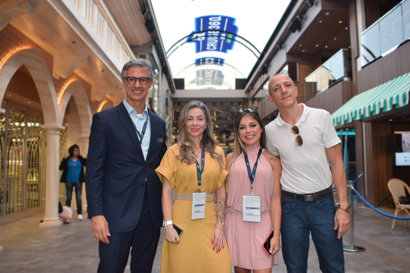 Marco Ferraz, da Clia; Jonas Dahmer e Patrícia Kuriyama, da CVC Corp; Marco Ferraz, da Clia; Jonas Dahmer e Patrícia Kuriyama, da CVC Corp;